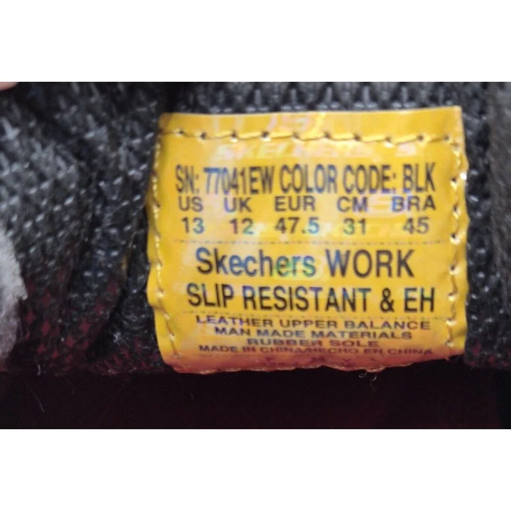 Skechers Cottonwood Elks Mens 11 Black Slip Resistant SR Work Shoes Relaxed Fit